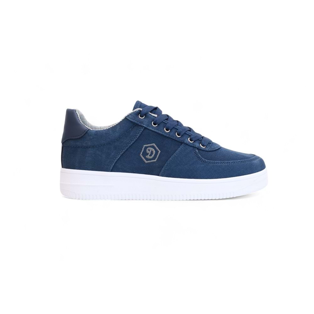 2196-Dakırs Anatomik Tabanlı Erkek Keten Kumaşlı Sneakers Ayakkabı - NKT02196-lacivert-41