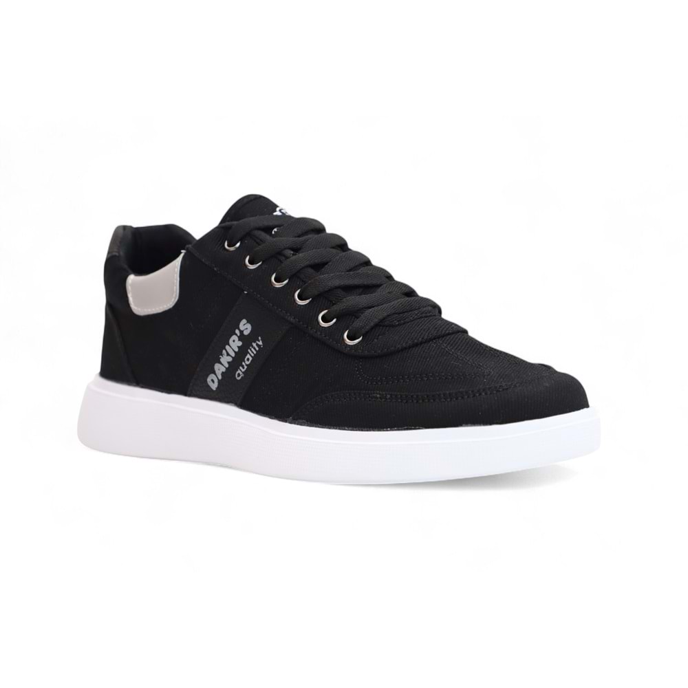 2198-Dakırs Anatomik Tabanlı Erkek Keten Kumaşlı Sneakers Ayakkabı - NKT02198-siyah-40