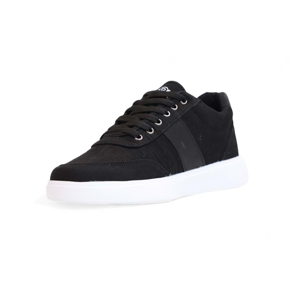 2198-Dakırs Anatomik Tabanlı Erkek Keten Kumaşlı Sneakers Ayakkabı - NKT02198-siyah-40