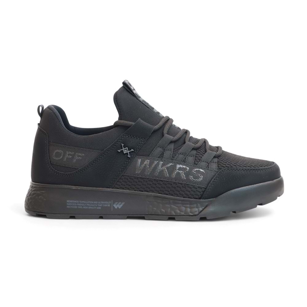 2200-Wickers Anatomik Tabanlı Unisex Bağcıksız Sneakers Ayakkabı - NKT02200-siyah-37