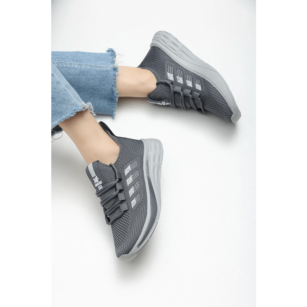 2201-Awıdox Anatomik Tabanlı Unisex Bağcıksız Sneakers Ayakkabı - NKT02201-Füme-41