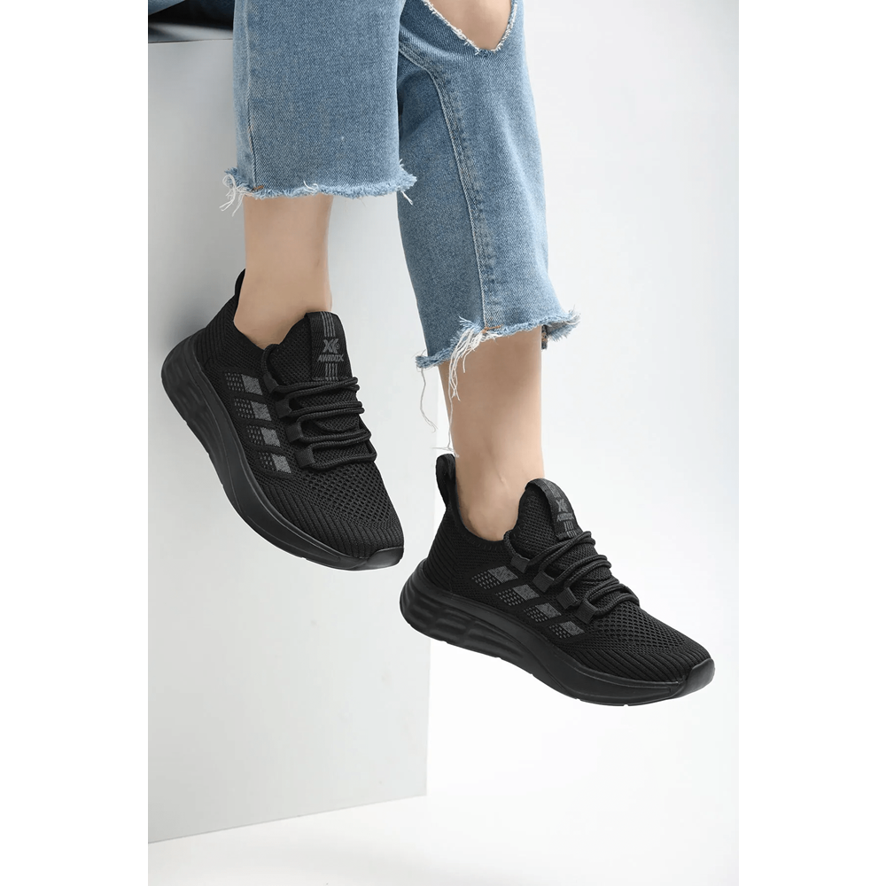 2201-Awıdox Anatomik Tabanlı Unisex Bağcıksız Sneakers Ayakkabı - NKT02201-siyah-42