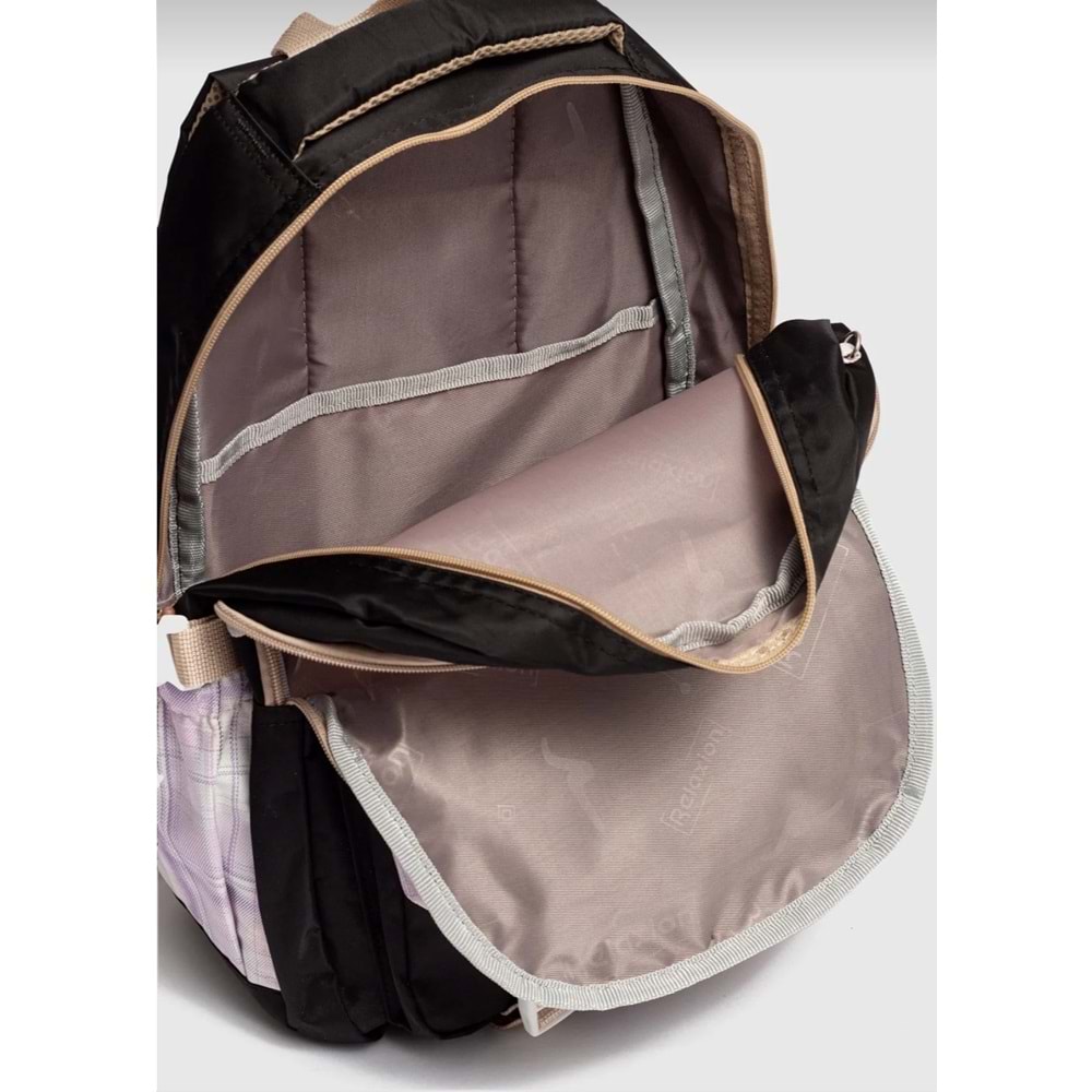 Relaxion 2203-1395 Kore Tarzı Unisex Çocuk Üçlü Set İlkokul Sırt Çantası - NKT02203-Füme-TEKEBAT