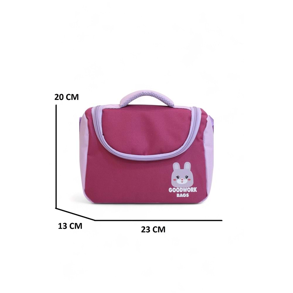 2204-Goodwork Kız Çocuk Üçlü Set Figürlü İlkokul Sırt Çantası - NKT02204-mürdüm-TEKEBAT