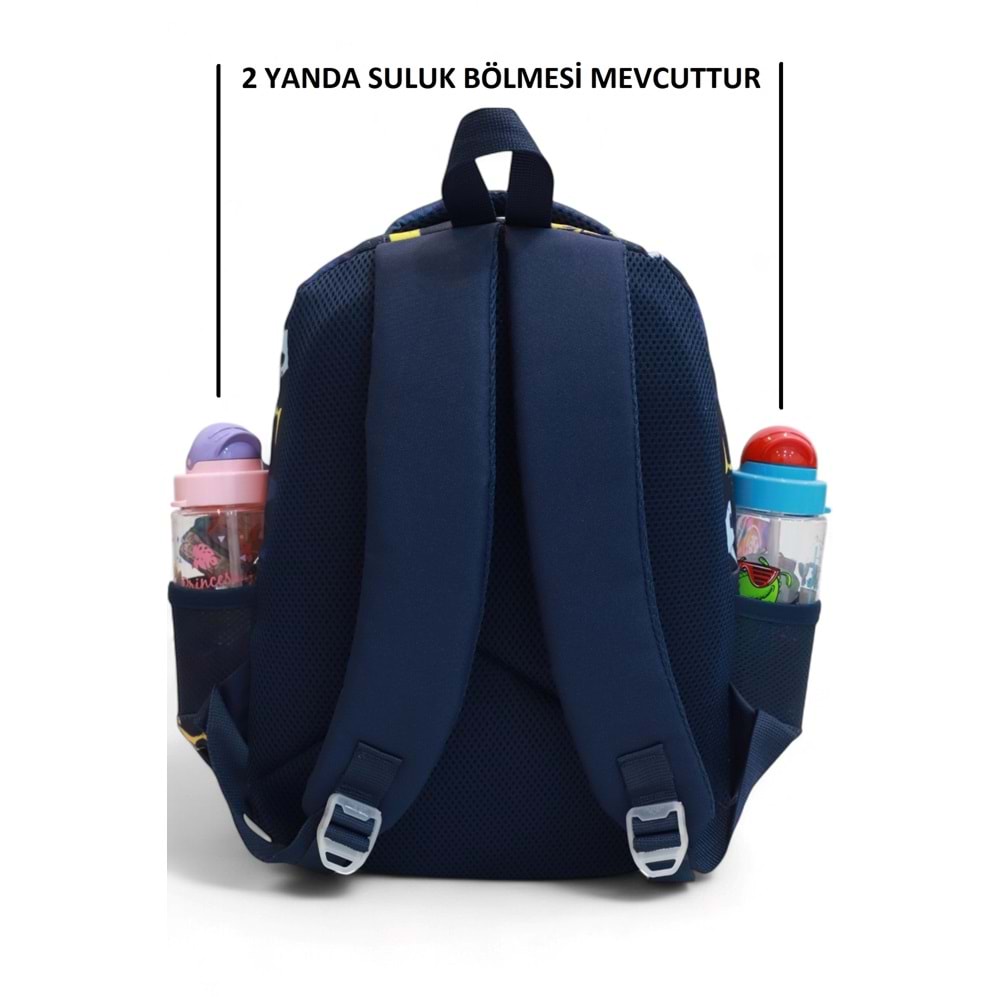 Relaxion 1370 Anatomik Sırt Yapılı Kabartmalı Figürlü Üçlü Set İlkokul Çantası - NKT02211-yeşil-TEKEBAT