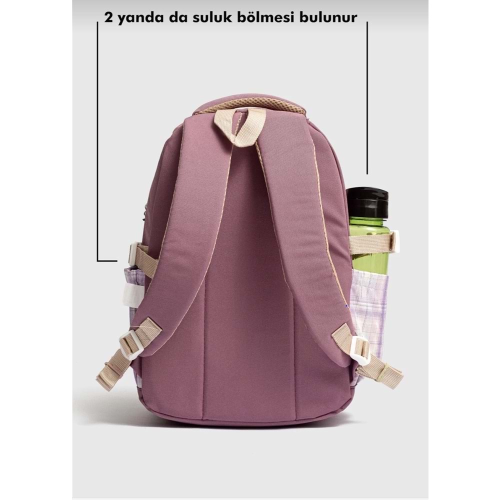 Relaxion 1320 Yeni Sezon Kız Çocuk İlkokul Çantası İkili Takım - NKT02212-Mor-Pembe-TEKEBAT