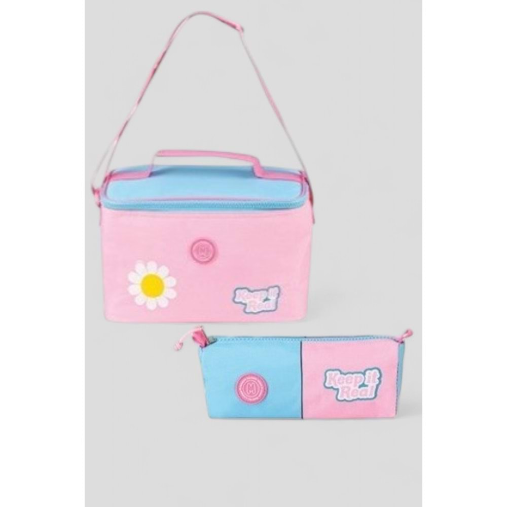 Muggle 2214 İthal Ürün Üst Kalite Unisex Çocuk Üçlü Set İlkokul Sırt Çantası - NKT02214-PEMBE-TEKEBAT