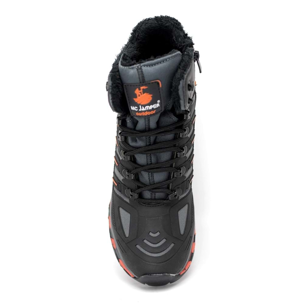 2223-Jamper Anatomik Kaydırmaz Tabanlı Soft Shell Outdoor Trekking Erkek Fermuarlı Spor Bot - NKT02223-Füme-42