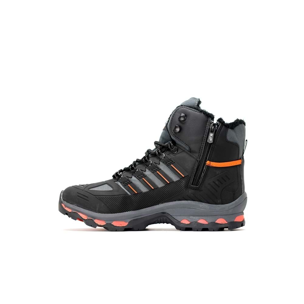 2223-Jamper Anatomik Kaydırmaz Tabanlı Soft Shell Outdoor Trekking Erkek Fermuarlı Spor Bot - NKT02223-Füme-42