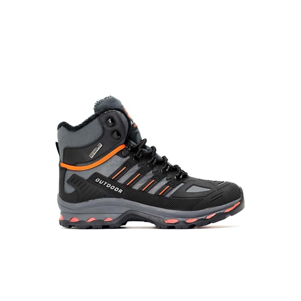 2223-Jamper Anatomik Kaydırmaz Tabanlı Soft Shell Outdoor Trekking Erkek Fermuarlı Spor Bot - NKT02223-Füme-42