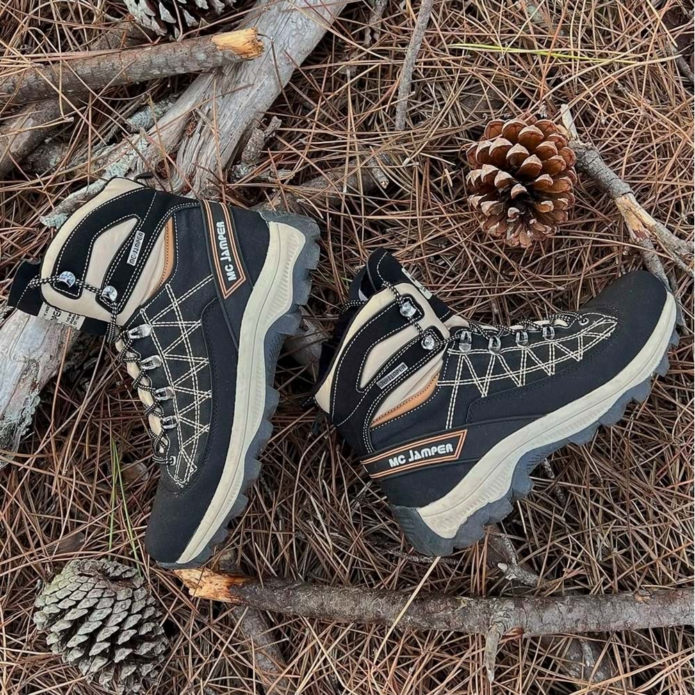 2224-Jamper Anatomik Kaydırmaz Tabanlı Soft Shell Outdoor Trekking Erkek Fermuarlı Spor Bot - NKT02224-Tarçın-42