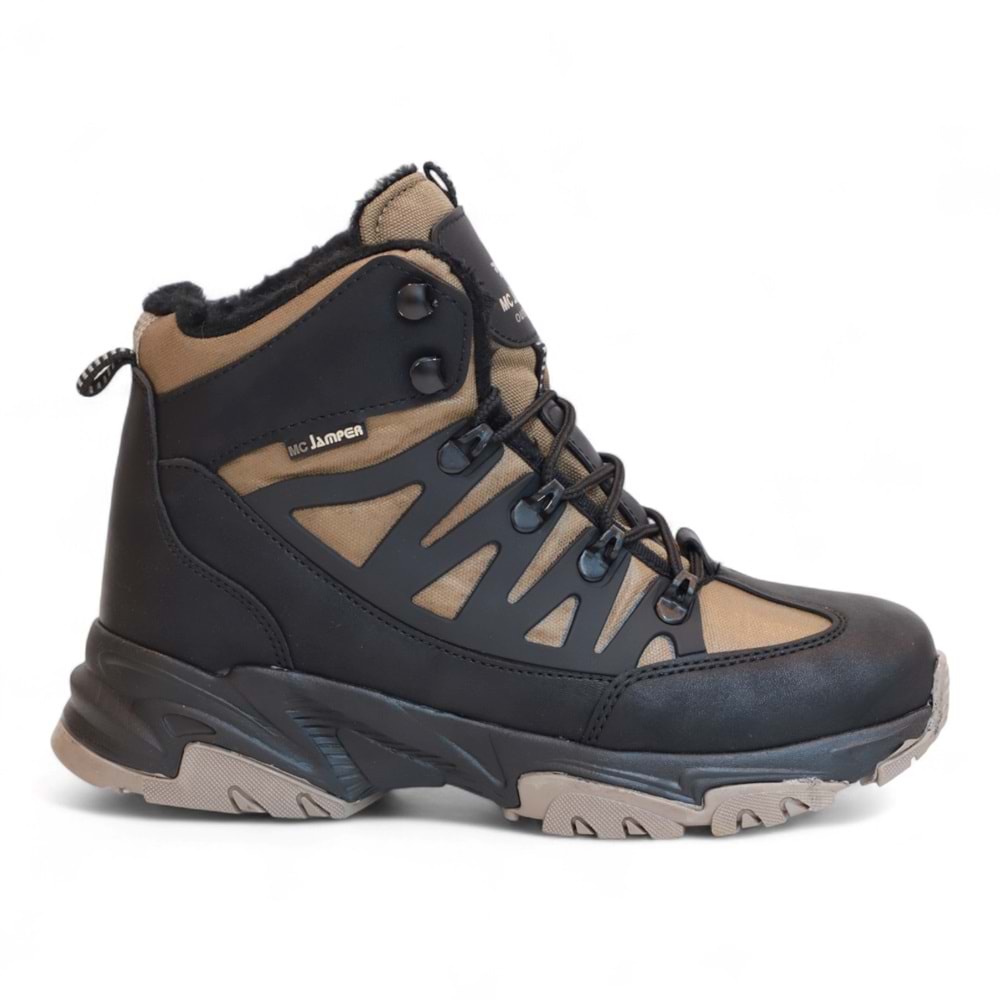 2225-Jamper Anatomik Kaydırmaz Tabanlı Soft Shell Outdoor Trekking Erkek Fermuarlı Spor Bot - NKT02225-Kum-40
