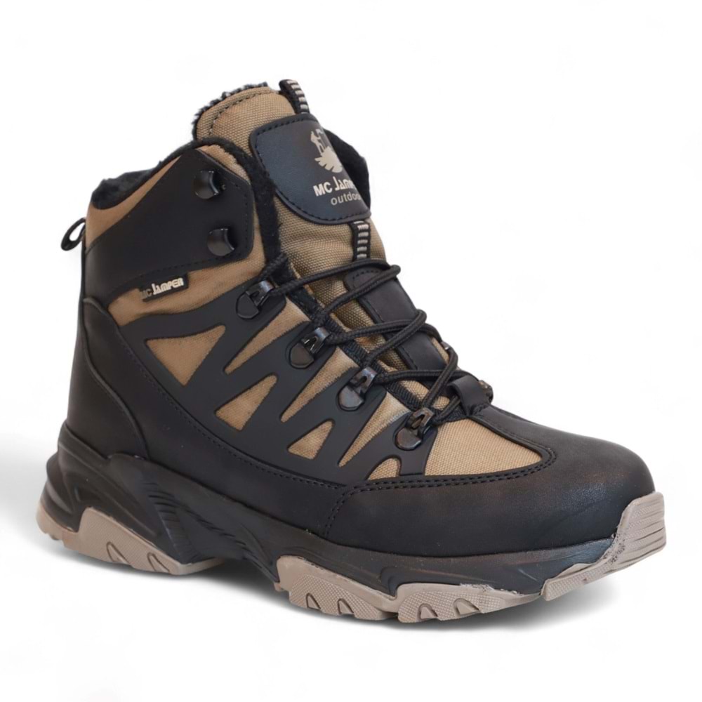 2225-Jamper Anatomik Kaydırmaz Tabanlı Soft Shell Outdoor Trekking Erkek Fermuarlı Spor Bot - NKT02225-Kum-42