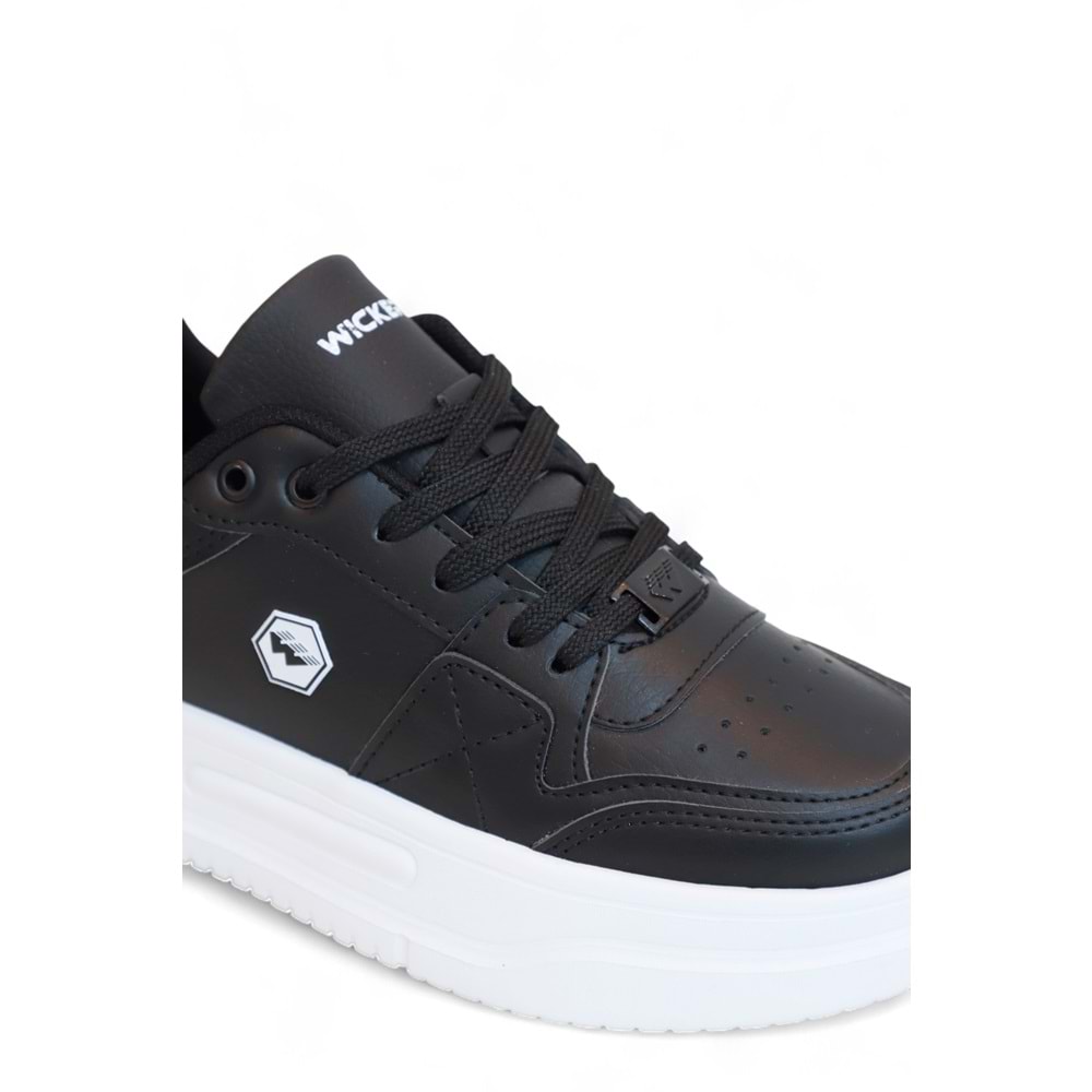 2227-Wickers Air Force Modeli Anatomik Tabanlı Üst Kalite Unisex Sneakers Ayakkabı - NKT02227-siyah-beyaz-38