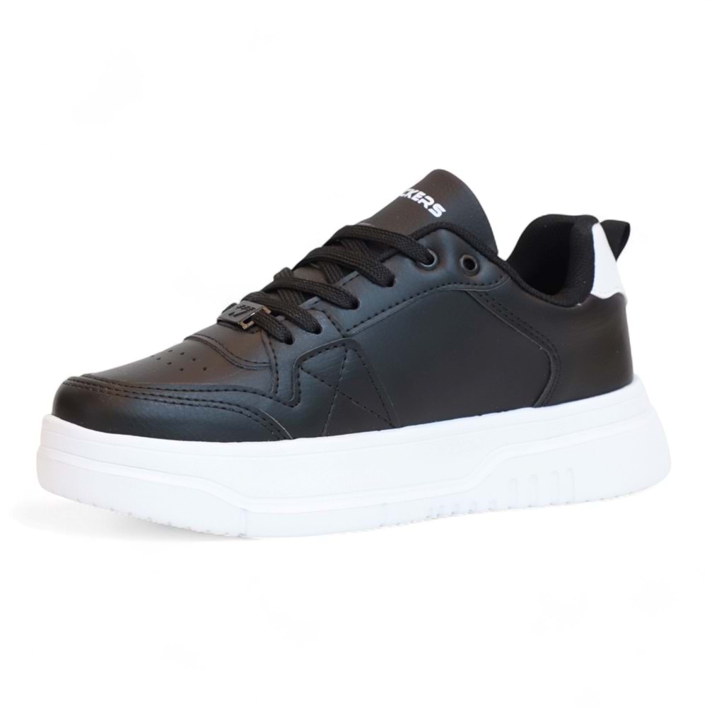 2227-Wickers Air Force Modeli Anatomik Tabanlı Üst Kalite Unisex Sneakers Ayakkabı - NKT02227-siyah-beyaz-40