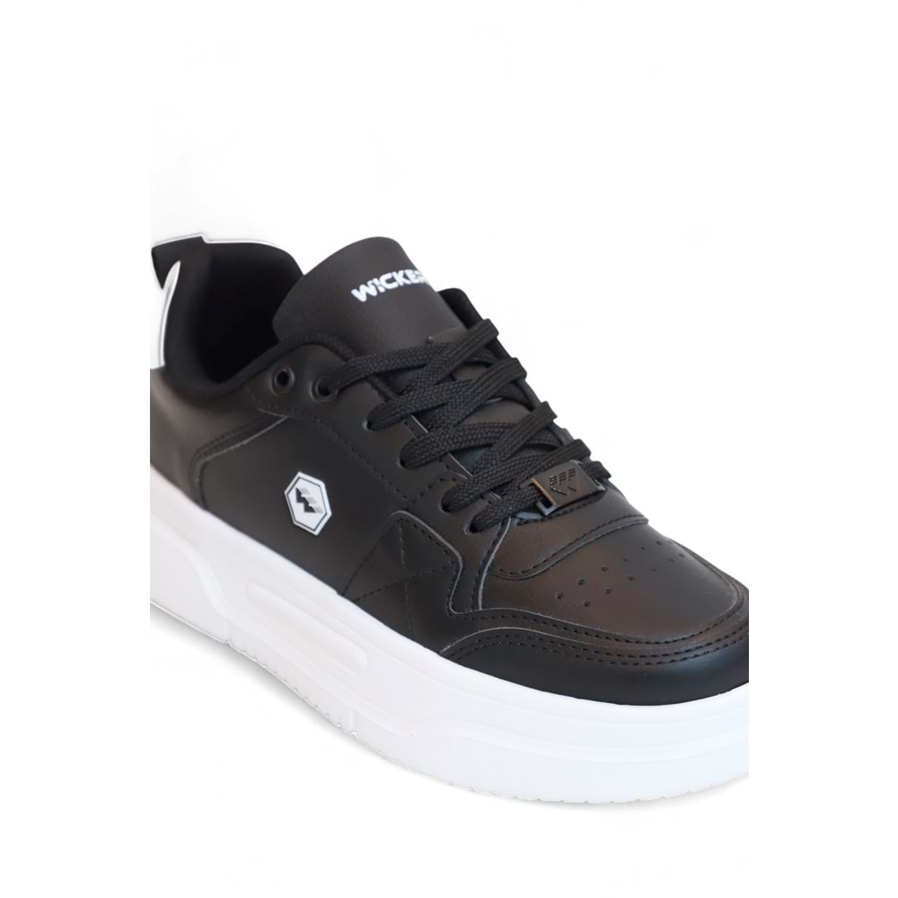 2227-Wickers Air Force Modeli Anatomik Tabanlı Üst Kalite Unisex Sneakers Ayakkabı - NKT02227-siyah-beyaz-40