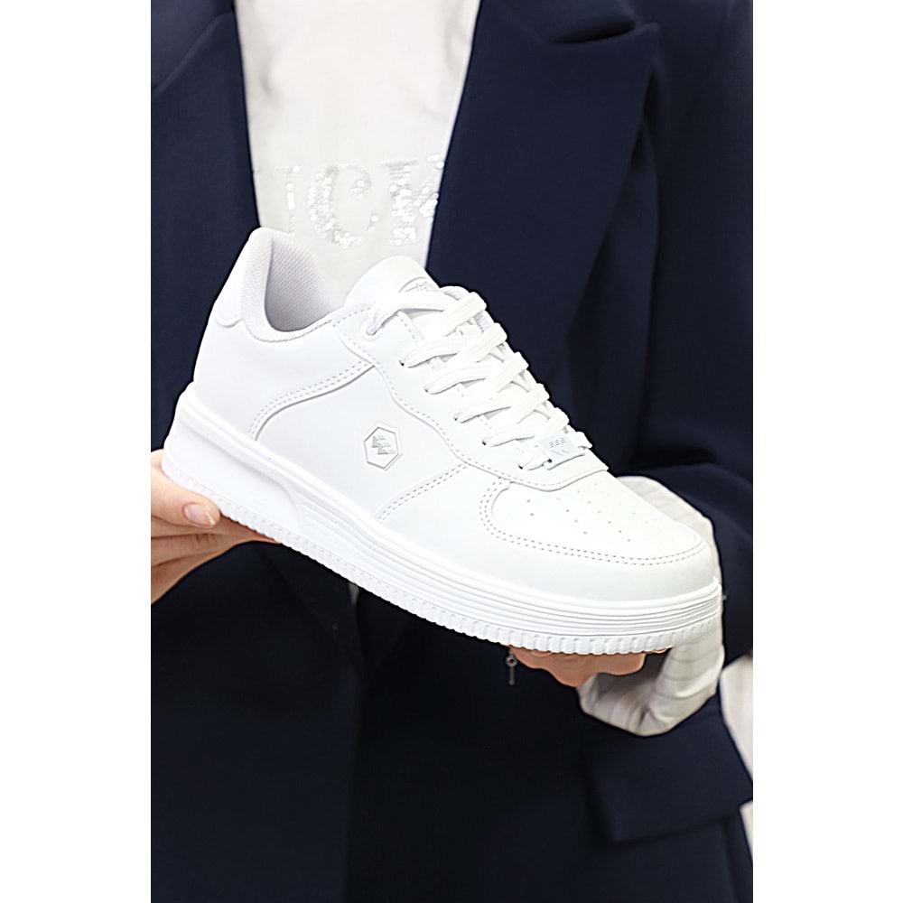 2228-Wickers Air Force Modeli Anatomik Tabanlı Üst Kalite Unisex Sneakers Ayakkabı - NKT02228-BEYAZ-42