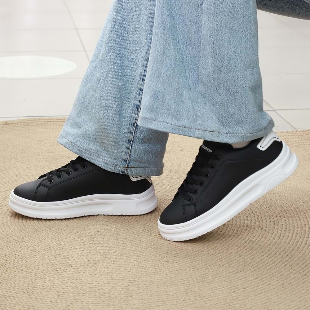 2230-Conpax Mcqueen Modeli Anatomik Tabanlı Üst Kalite Unisex Sneakers Ayakkabı - NKT02230-siyah-beyaz-37