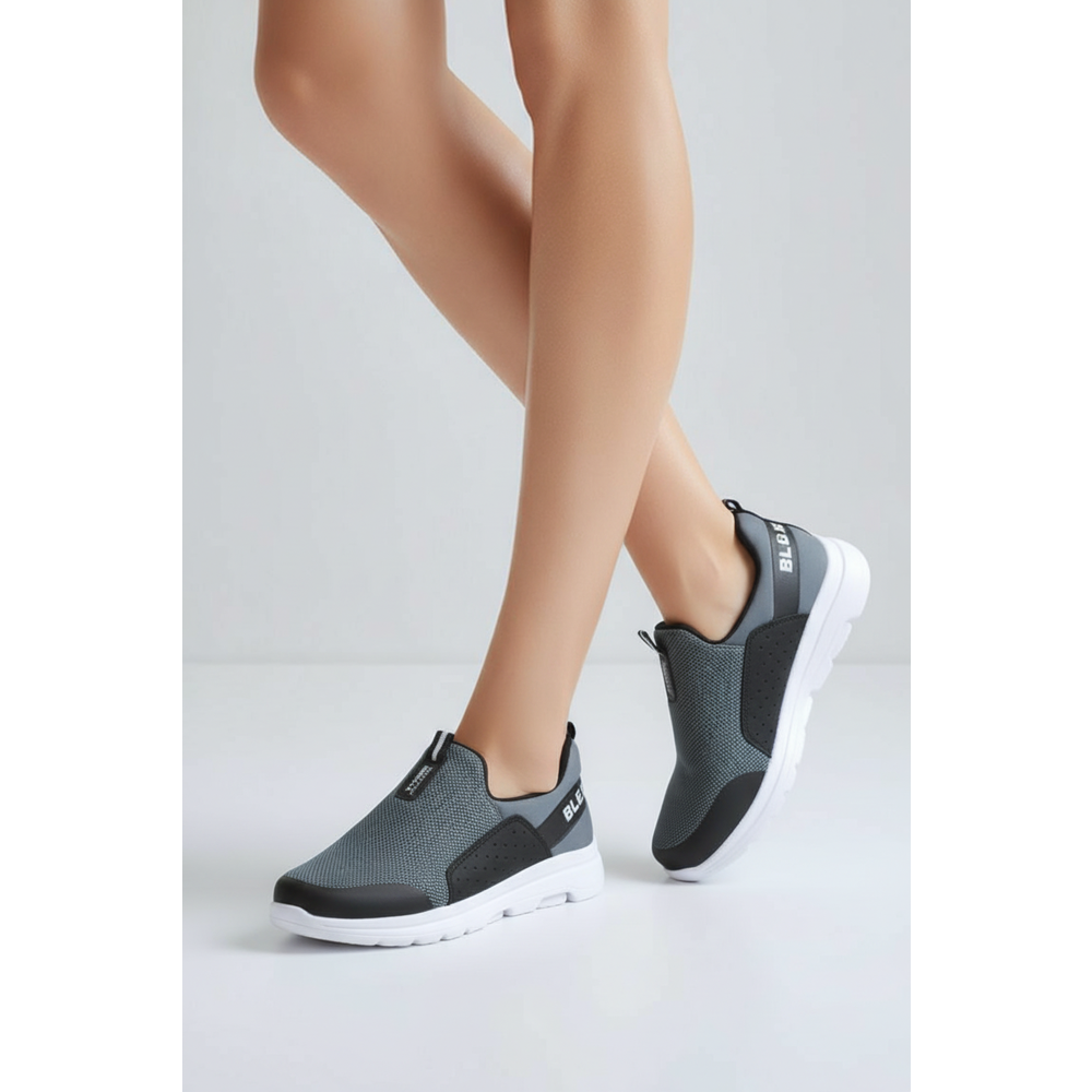2231-Bestof Anatomik Tabanlı Ultra Hafif Bağcıksız Unisex Yürüyüş Ayakkabısı - NKT02231-Füme-36