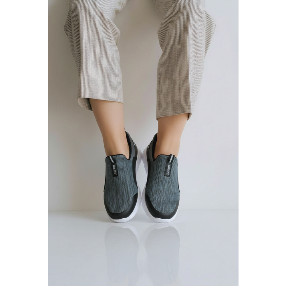 2231-Bestof Anatomik Tabanlı Ultra Hafif Bağcıksız Unisex Yürüyüş Ayakkabısı - NKT02231-Füme-36