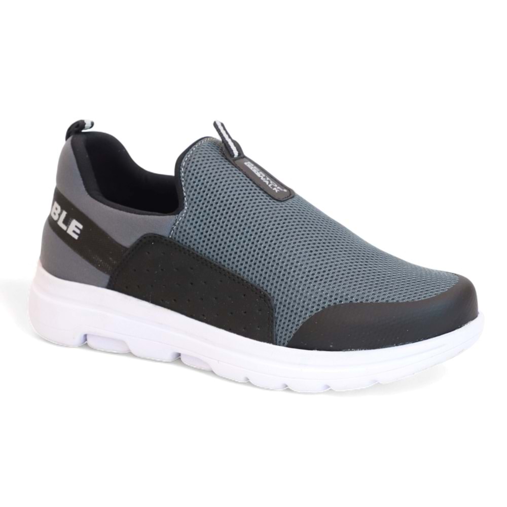 2231-Bestof Anatomik Tabanlı Ultra Hafif Bağcıksız Unisex Yürüyüş Ayakkabısı - NKT02231-Füme-36