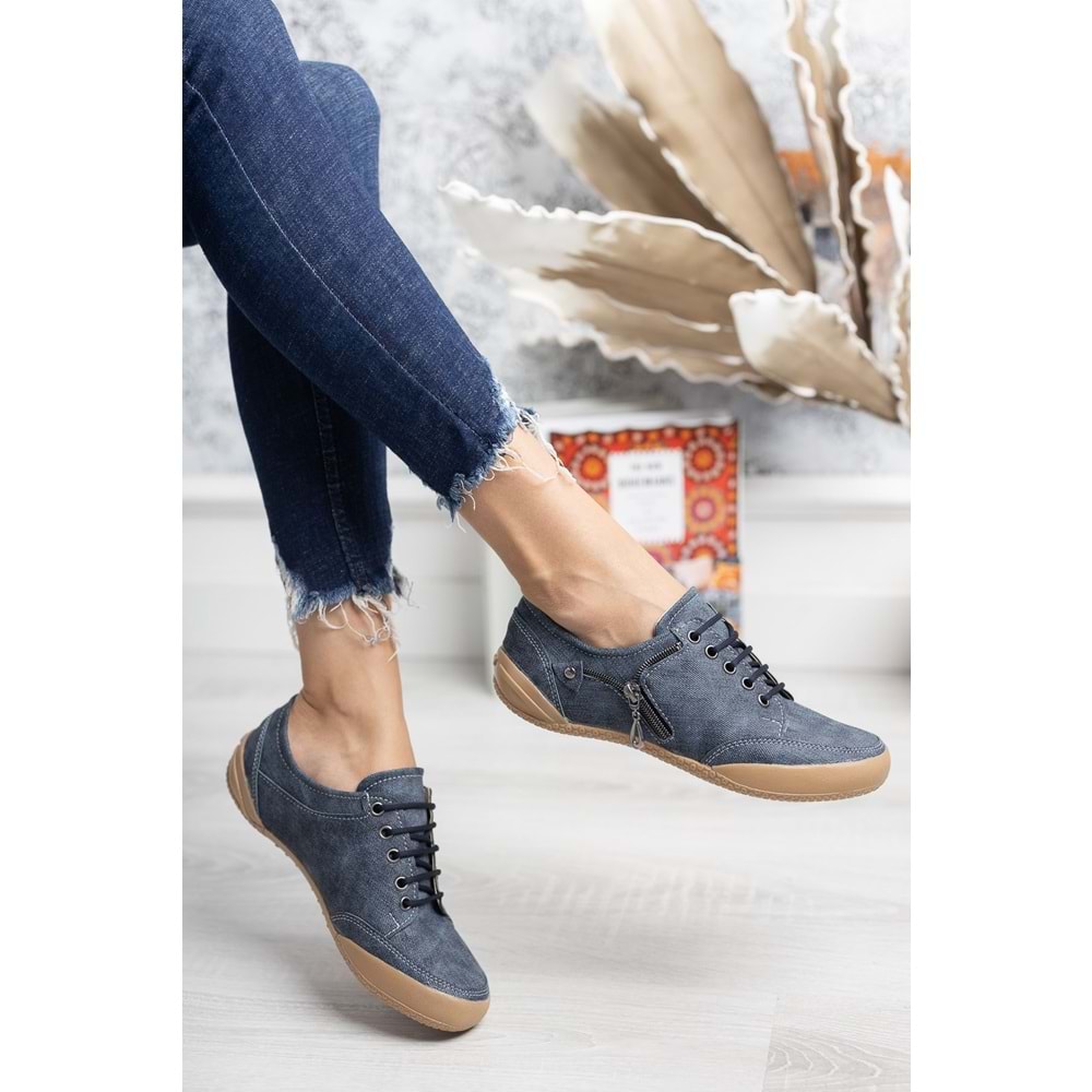 2234 Anatomik Tabanlı Kadın Günlük Spor Babet Ayakkabı - NKT02234-lacivert-42