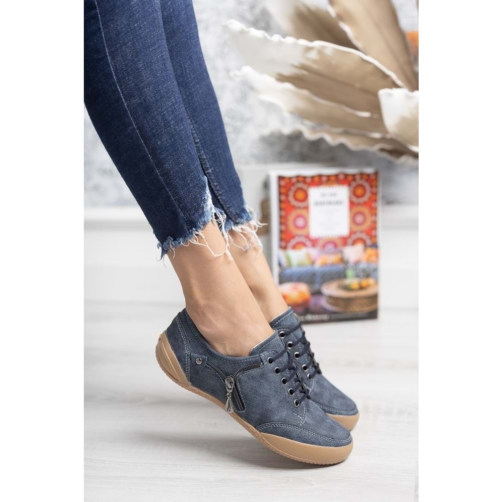 2234 Anatomik Tabanlı Kadın Günlük Spor Babet Ayakkabı - NKT02234-lacivert-42