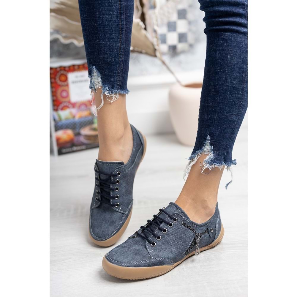 2234 Anatomik Tabanlı Kadın Günlük Spor Babet Ayakkabı - NKT02234-lacivert-42