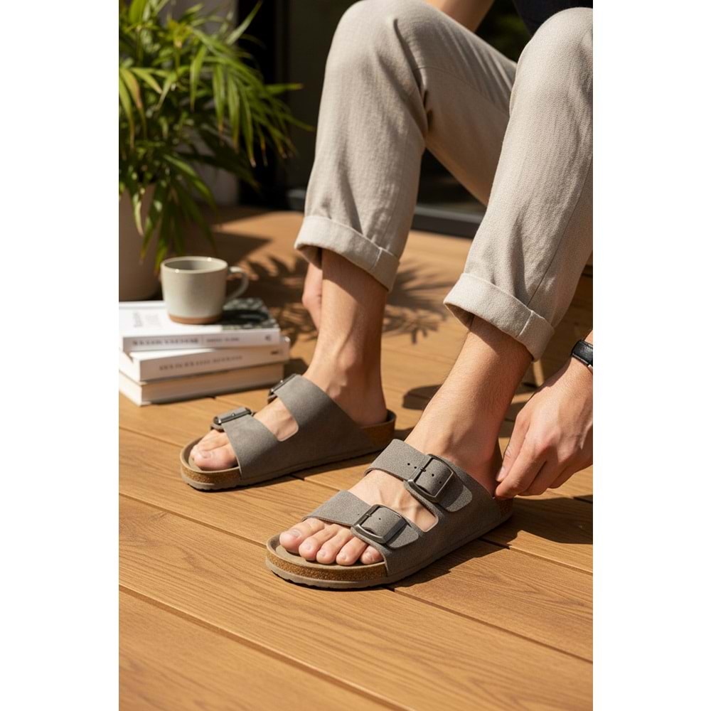 2236-Look Life Unisex Çift Tokalı Ultra Hafif Havuz,Plaj ve Günlük Kullanıma Uygun Terlik - NKT02236-Kum-42