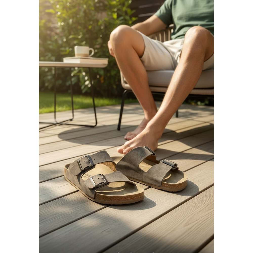 2236-Look Life Unisex Çift Tokalı Ultra Hafif Havuz,Plaj ve Günlük Kullanıma Uygun Terlik - NKT02236-Kum-42