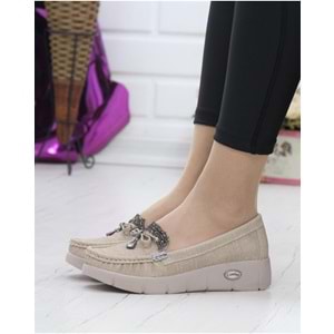 Konfores 086 Anatomik Tabanlı Bayan Dolgu Topuk Günlük Ayakkabı - VIZON - 37