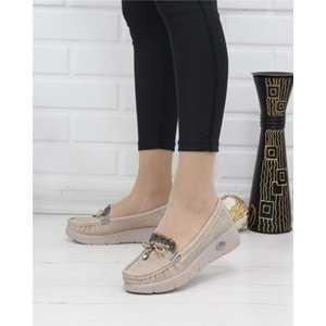 Konfores 086 Anatomik Tabanlı Bayan Dolgu Topuk Günlük Ayakkabı - VIZON - 38