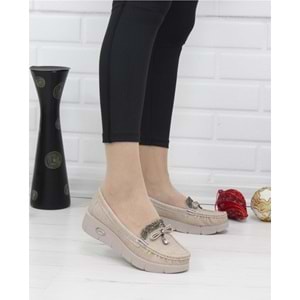 Konfores 086 Anatomik Tabanlı Bayan Dolgu Topuk Günlük Ayakkabı - VIZON - 38