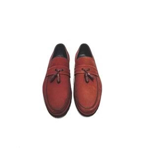 winssto erkek deri günlük ayakkabı - BORDO - 43