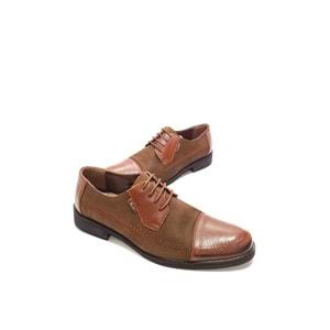 üçlü hakiki deri erkek klasik ayakkabı - kahverengi - 40