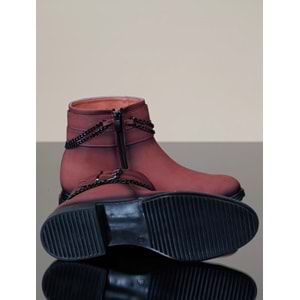 Konfores 1090 Bayan Anatomik Düz Taban Zincirli Bot - NKT01090-TABA-42