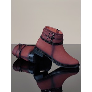 Konfores 1090 Bayan Anatomik Düz Taban Zincirli Bot - NKT01090-TABA-42
