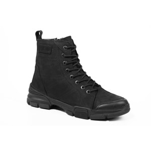 Konfores 1100 Hakiki Deri Anatomik Fermuarlı Erkek Spor Bot - NKT01100-siyah nubuk-40
