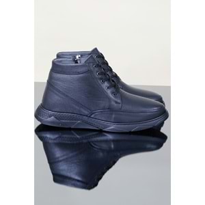 Konfores 1121 Hakiki Deri Anatomik Taban Fermuarlı Erkek Bot - NKT01121-siyah-46