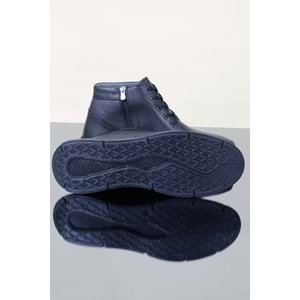 Konfores 1121 Hakiki Deri Anatomik Taban Fermuarlı Erkek Bot - NKT01121-siyah-46