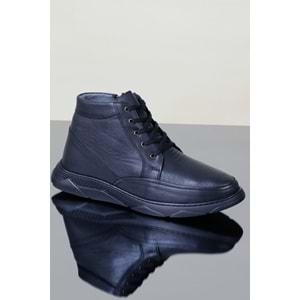 Konfores 1121 Hakiki Deri Anatomik Taban Fermuarlı Erkek Bot - NKT01121-siyah-46
