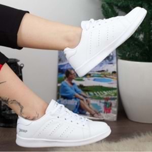 Konfores 1136 Anatomik Sneakers Spor Ayakkabı - NKT01136-Beyaz Gümüş-42