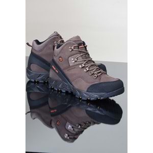 Konfores 1142 Hakiki Deri Waterproof Anatomik Spor Bot - NKT01142-kahverengi-45