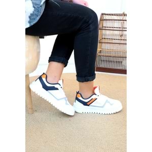 Konfores 1154-27431 Anatomik Taban Unisex Sneakers Ayakkabı - NKT01154-BEYAZ-36