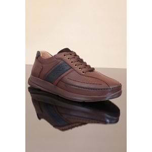 Konfores 1226 Hakiki Deri Anatomik Günlük Ayakkabı - NKT01226-kahverengi-40