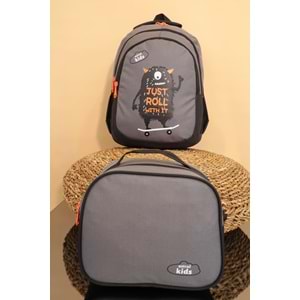 Kidessa 1233 Anatomik Sırtlı Yapılı İlkokul Çantası - NKT01233-gri-TEK EBAT