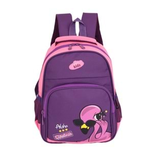 Kidessa 1234 Anatomik Sırtlı Yapılı Unisex Anaokul Çantası - NKT01234-Mor Pembe-TEK EBAT