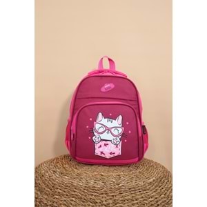 Kidessa 1234 Anatomik Sırtlı Yapılı Unisex Anaokul Çantası - NKT01234-mürdüm-TEK EBAT