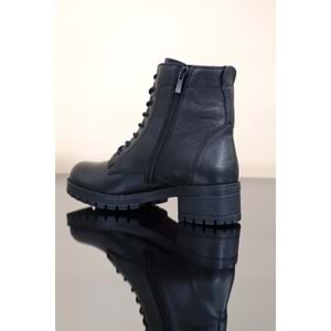 Konfores 1274 Hakiki Deri Bayan Postal Bot - NKT01274-siyah-39