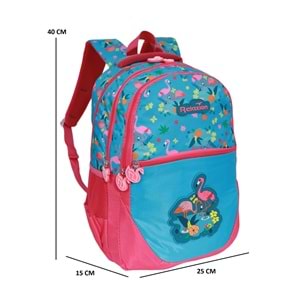 Kidessa 1302 Anatomik Sırtlı Yapılı Unisex İlkokul Çantası - NKT01302-mavi pembe-TEK EBAT